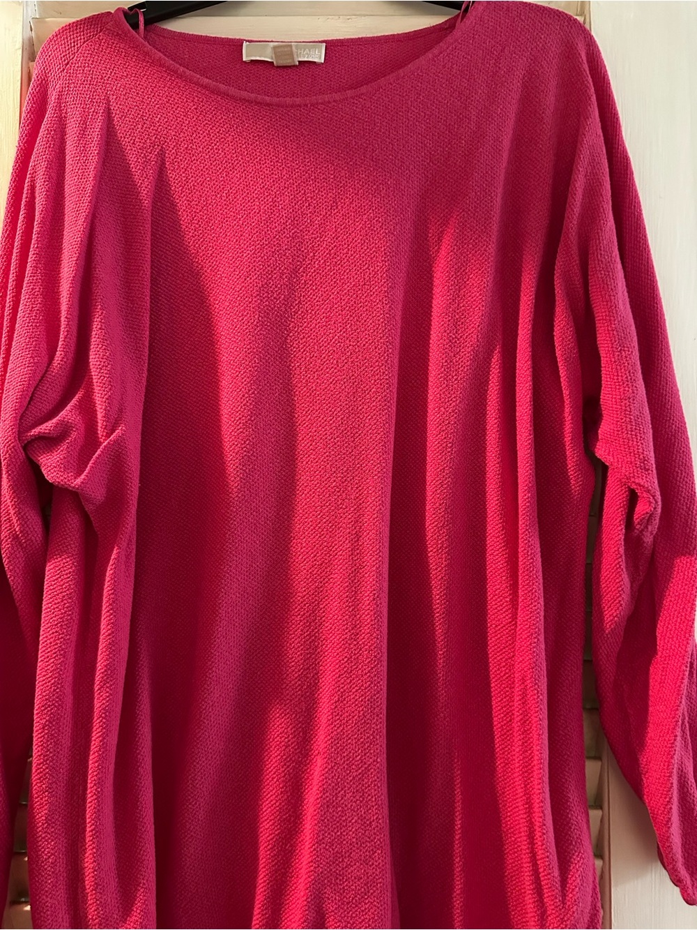 MICHAEL Michael Kors Scoop Neck Sweater in Bright Pink